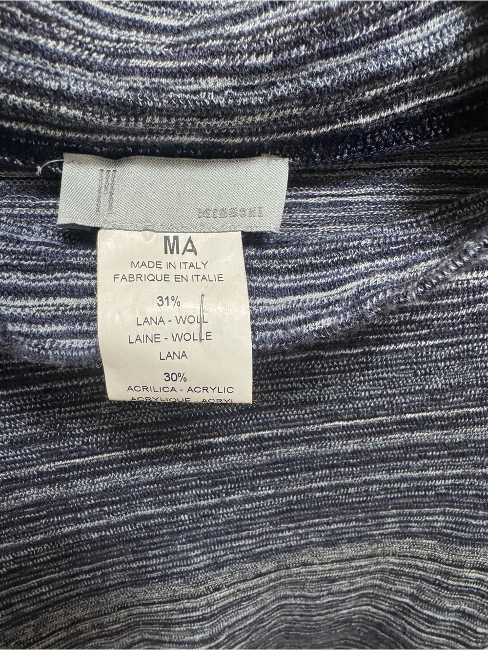 Missoni space-dye wool blend knit long-sleeve top size medium